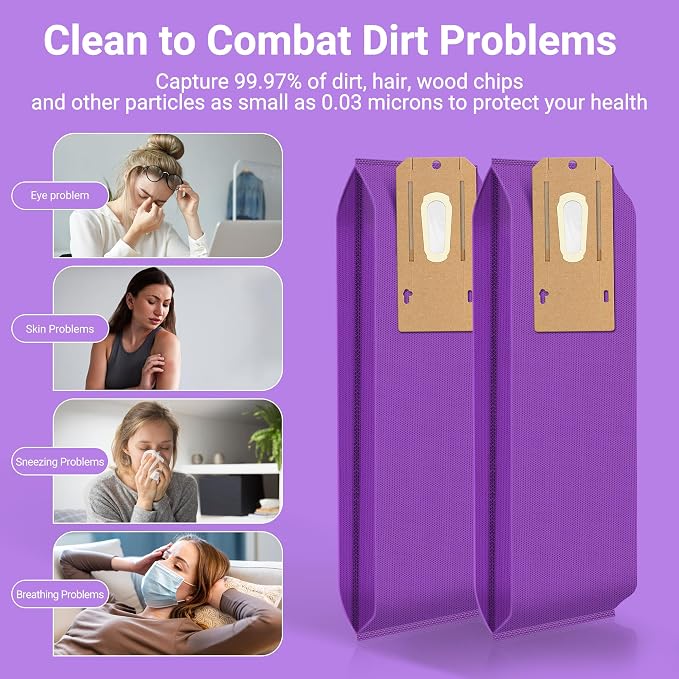Upgraded Type CC HEPA Upright Vacuum Cleaner Bags Compatible with Oreck Elevate Vacuum Models X3, X5, XL7, XL21, 2000, 3000
