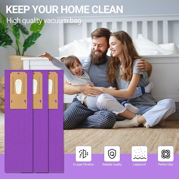 Upgraded Type CC HEPA Upright Vacuum Cleaner Bags Compatible with Oreck Elevate Vacuum Models X3, X5, XL7, XL21, 2000, 3000
