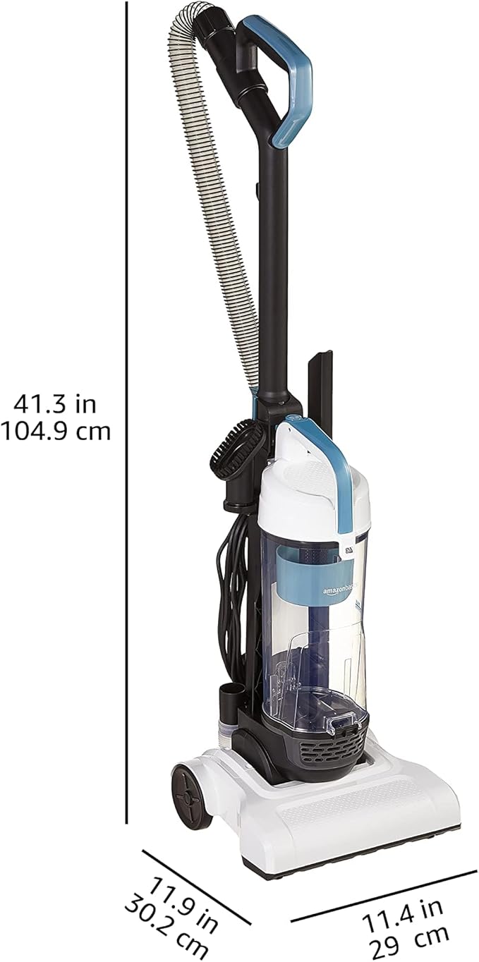 Upright Bagless Vacuum Cleaner for Carpet and Hard Floors, Washable Filter, Crevice and Upholstery Tools, Detachable Handle