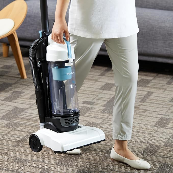 Upright Bagless Vacuum Cleaner for Carpet and Hard Floors, Washable Filter, Crevice and Upholstery Tools, Detachable Handle