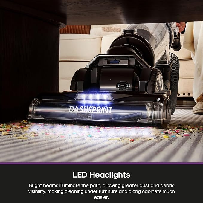 Upright Vacuum Cleaner for Carpet and Hard Floor,Powerful Vacuum with Dual Cyclone Suction,Swivel Steering,Anti-Tangle,Large