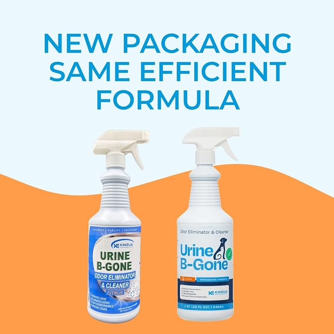 Urine B-Gone, Professional Enzyme Odor Eliminator & Pet Stain Remover, Human, Cat & Dog Urine Cleaner, Effective on Laundry