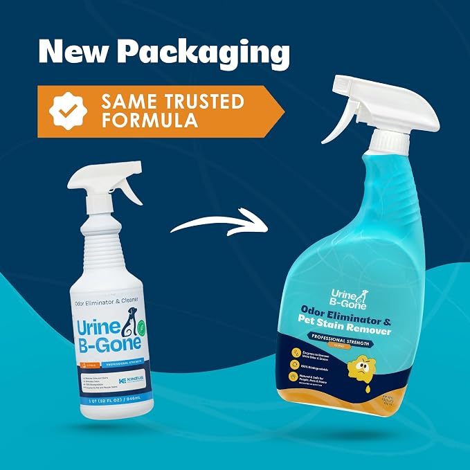 Urine B-Gone, Professional Enzyme Odor Eliminator & Pet Stain Remover, Human, Cat & Dog Urine Cleaner, Effective, alternate