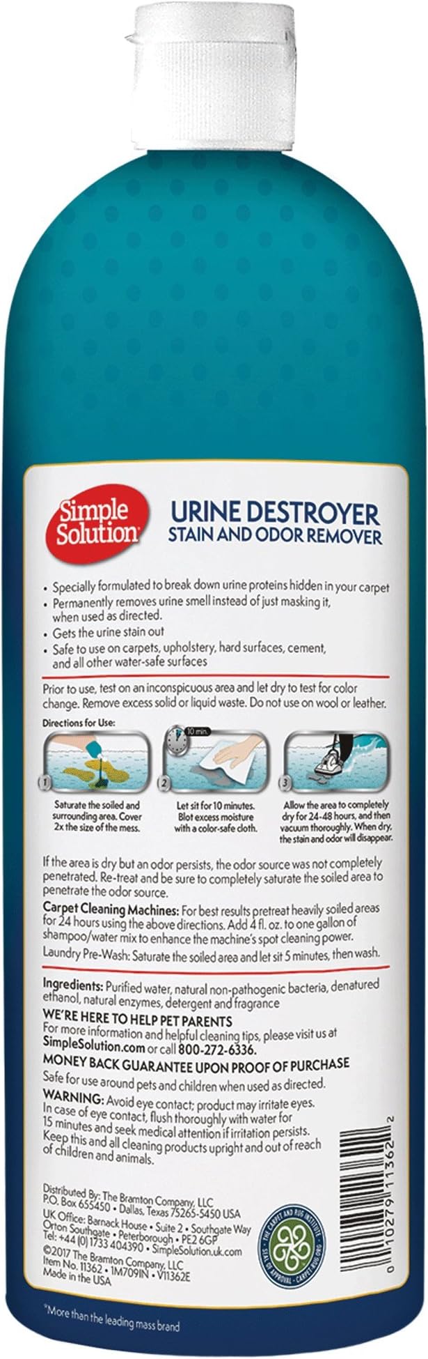 Urine Destroyer Enzymatic Cleaner | Pet Stain and Odor Remover with 2X Pro-bacteria Cleaning Power | 32 Ounces, alternate