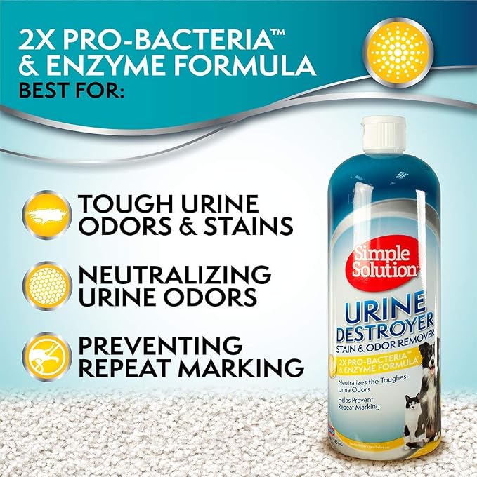 Urine Destroyer Enzymatic Cleaner | Pet Stain and Odor Remover with 2X Pro-bacteria Cleaning Power | 32 Ounces, alternate