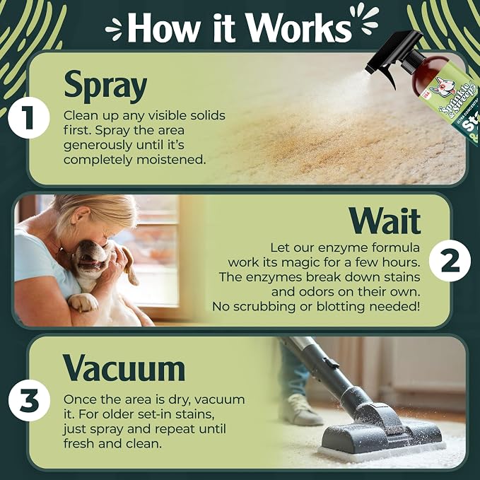 Urine Destroyer Enzyme Cleaner Spray | Cat & Dog Urine Stain and Odor Eliminator | Enzymatic Carpet Cleaner for, alternate