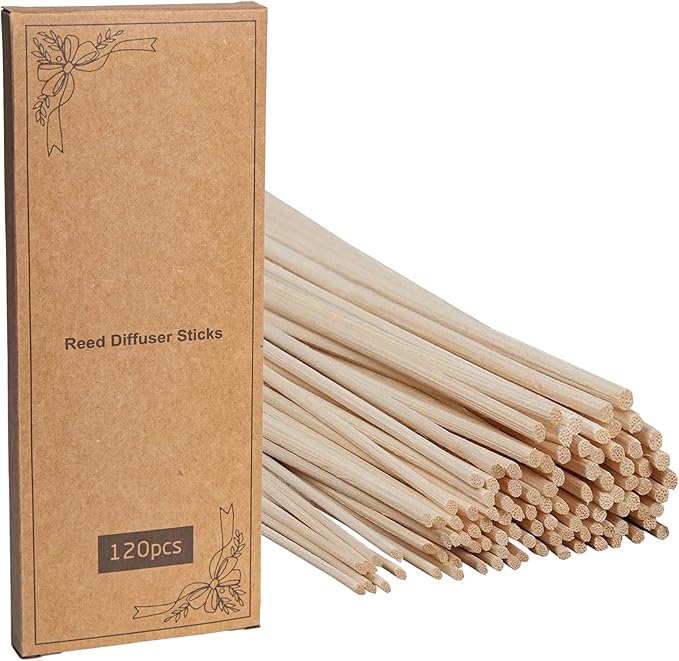 US 120 PCS Reed Diffuser Sticks,10 Inch Natural Rattan Wood Sticks,Essential Oil Aroma Diffuser Replacements Sticks for own