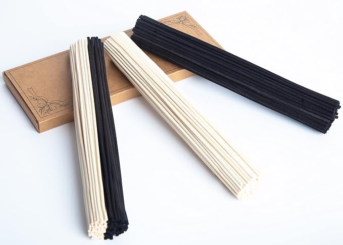 US 120 PCS Reed Diffuser Sticks,10 Inch Natural Rattan Wood Sticks,Essential Oil Aroma Diffuser Replacements Sticks for own