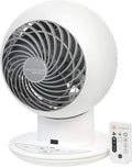 USA WOOZOO Air Circulator Fan with Remote, Oscillating, 5 Speeds, Quiet Motor, Small Fan for Bedroom, Office, Dorm, White