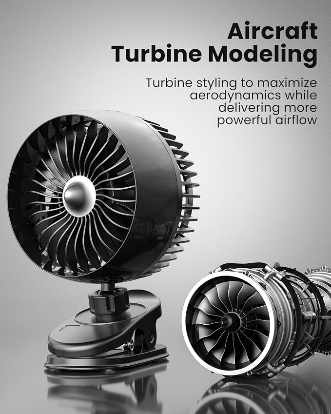 USB Clip on Fan, Strong Wind Ultra Quiet Small Desk Fan with Strong Clamp, More Than 360° Adjustable, 3 Speeds USB-C Corded