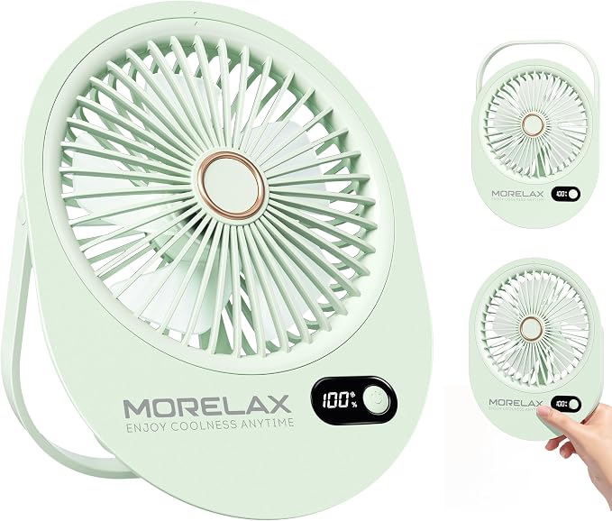 USB Desk Fan,3 IN 1 Rechargeable Portable Fan,180 Adjustable,6 Speed Strong Wind,Mini Personal Desktop Fan for