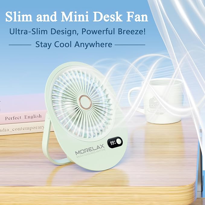 USB Desk Fan,3 IN 1 Rechargeable Portable Fan,180 Adjustable,6 Speed Strong Wind,Mini Personal Desktop Fan for