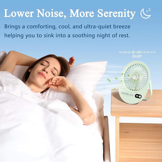 USB Desk Fan,3 IN 1 Rechargeable Portable Fan,180 Adjustable,6 Speed Strong Wind,Mini Personal Desktop Fan for