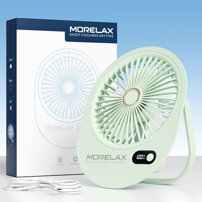 USB Desk Fan,3 IN 1 Rechargeable Portable Fan,180 Adjustable,6 Speed Strong Wind,Mini Personal Desktop Fan for
