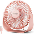 USB Desk Fan, 3 Speeds Strong Airflow, 5.5 Inch Portable 90° Rotate Quiet Cooling, Small Personal Table Fans for Bedroom Home