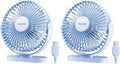 USB Desk Fan, 5.5 Inch Small Quiet Powerful 3 Speeds 90° Rotate, Personal Mini Portable Desktop Table Fans, Cooling for Home