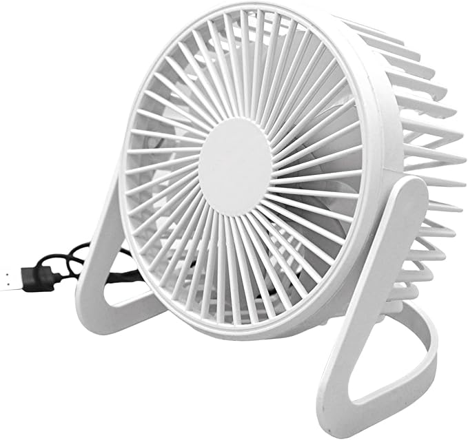 USB Desk Fan – 6-Inch Personal Mini Portable Desktop Fan, Quiet Motor, Adjustable Angle, USB-Powered for Home, Office, and