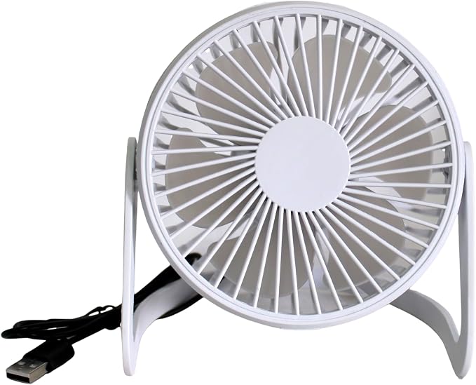 USB Desk Fan – 6-Inch Personal Mini Portable Desktop Fan, Quiet Motor, Adjustable Angle, USB-Powered for Home, Office, and