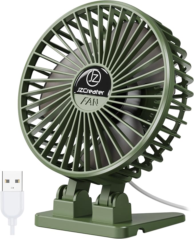 USB Desk Fan, Mini Fan Portable, 3 Speeds Desktop Table Cooling Fans, Plug in Power Fans, Rotation Strong Wind, Quiet