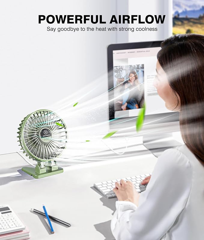 USB Desk Fan, Mini Fan Portable, 3 Speeds Desktop Table Cooling Fans, Plug in Power Fans, Rotation Strong Wind, Quiet