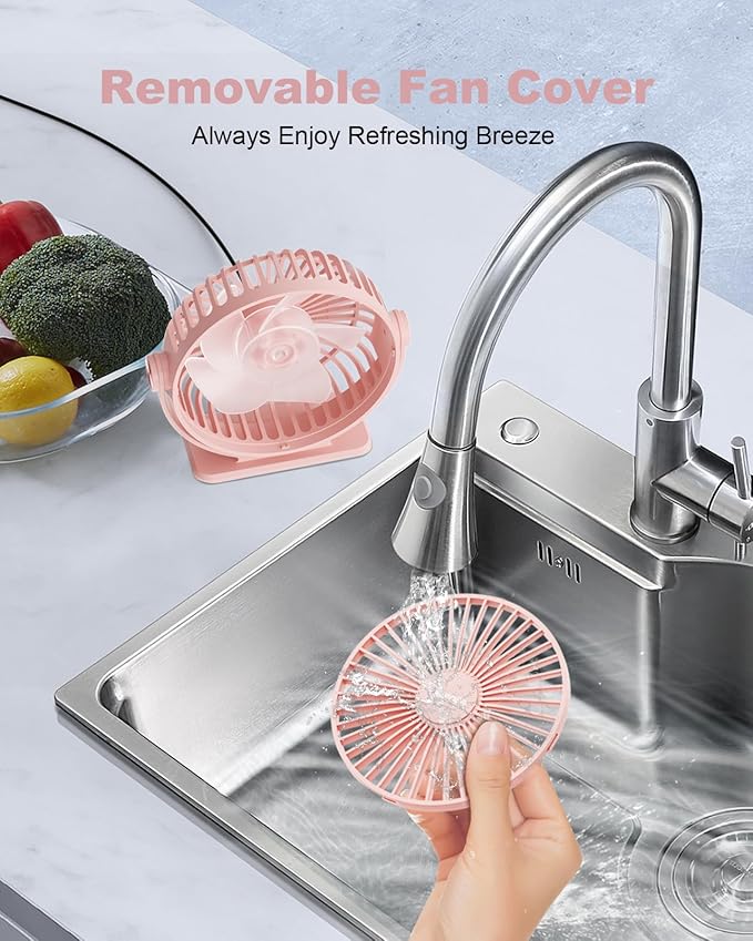 USB Desk Fan Mini Portable Personal Fan, 3 Speeds Adjustable Strong Breeze Small Electric Fan, 360° Rotation Quiet Plug In