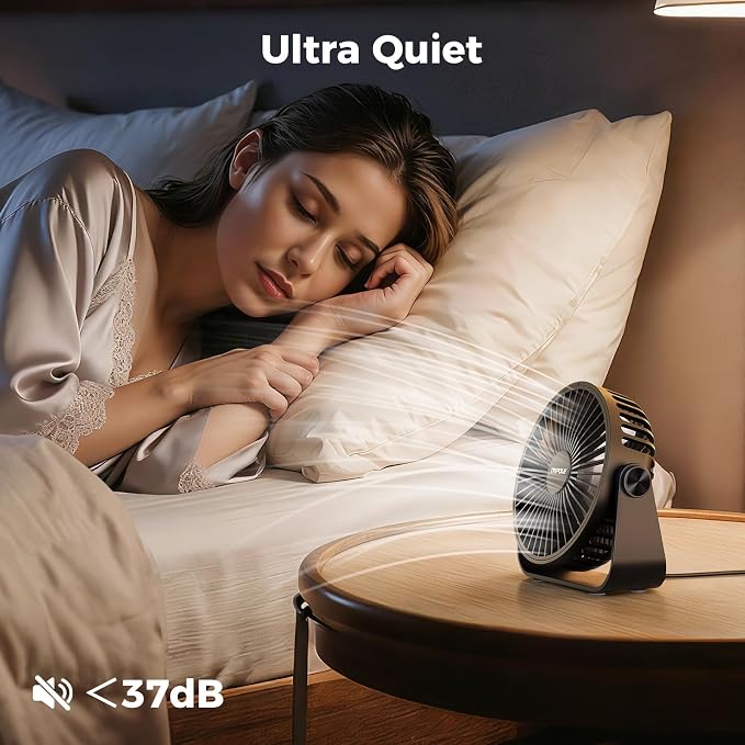 USB Desk Fan Portable Mini Fan Powerful 3 Speeds Wind Personal Desktop Fan with 360° Head Rotation for Home, alternate view 3