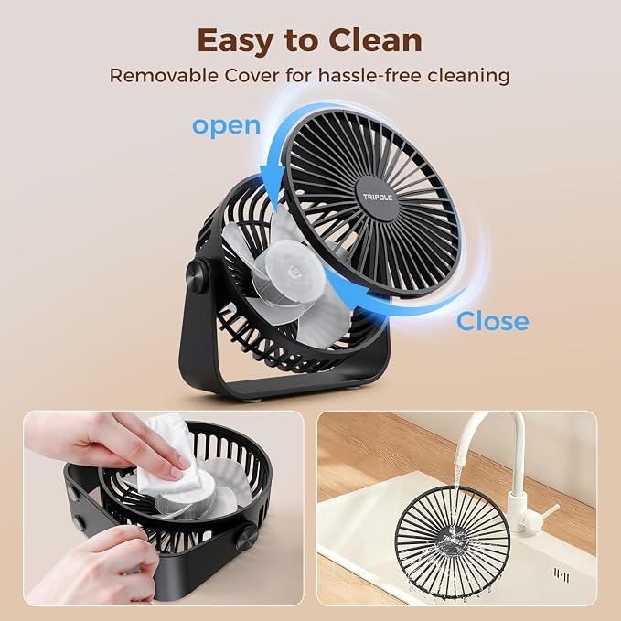 USB Desk Fan Portable Mini Fan Powerful 3 Speeds Wind Personal Desktop Fan with 360° Head Rotation for Home, alternate view 7
