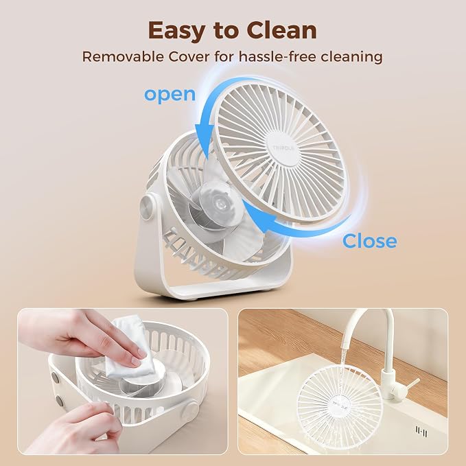 USB Desk Fan Portable Mini Fan Powerful 3 Speeds Wind Personal Desktop Fan with 360° Head Rotation for Home, alternate view 7