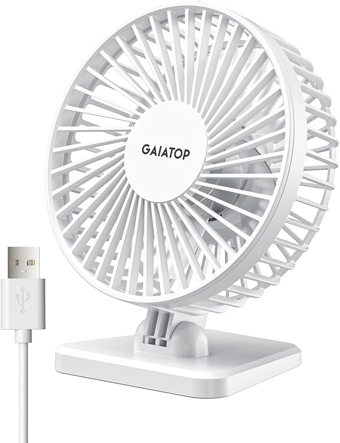 USB Desk Fan, Small But Powerful, Personal Portable Quiet 3 Speeds, Adjustable Mini Table Desktop fan for Cooling Home Office