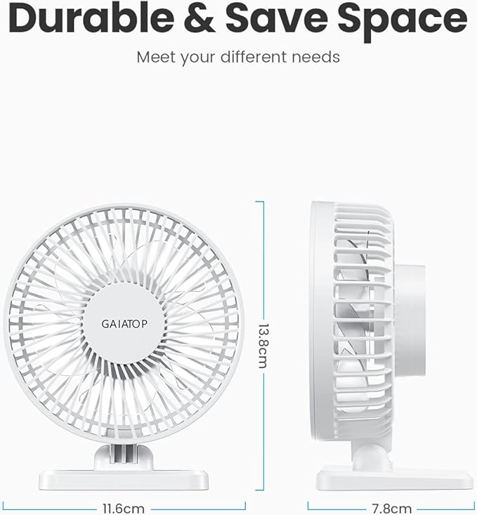 USB Desk Fan, Small But Powerful, Personal Portable Quiet 3 Speeds, Adjustable Mini Table Desktop fan for Cooling Home Office