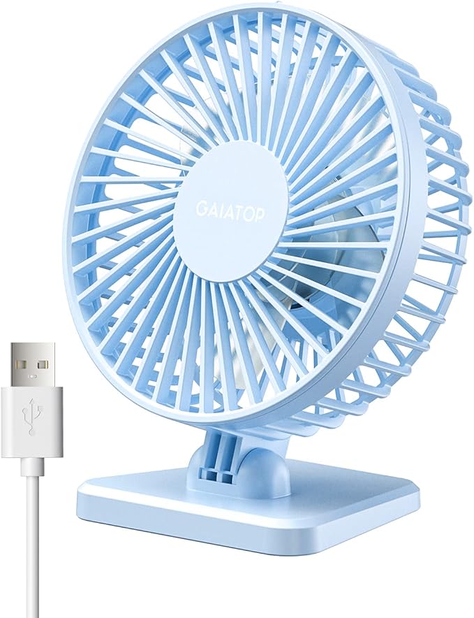 USB Desk Fan, Small But Powerful, Personal Portable Quiet 3 Speeds, Adjustable Mini Table Desktop fan for Cooling Home Office