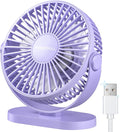 USB Desk Fan Small Quiet - 3 Speeds Mini Personal Portable Fan 360° Rotation Adjustable, 5.5 Inch Office Table Cooling