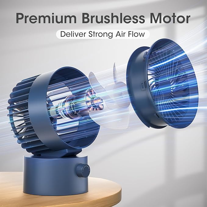 USB Desk Fan Small Quiet, Stepless Speed Flexible Adjust Mini Fans for Home Office Dorm Desktop, Portable Travel Fan Personal