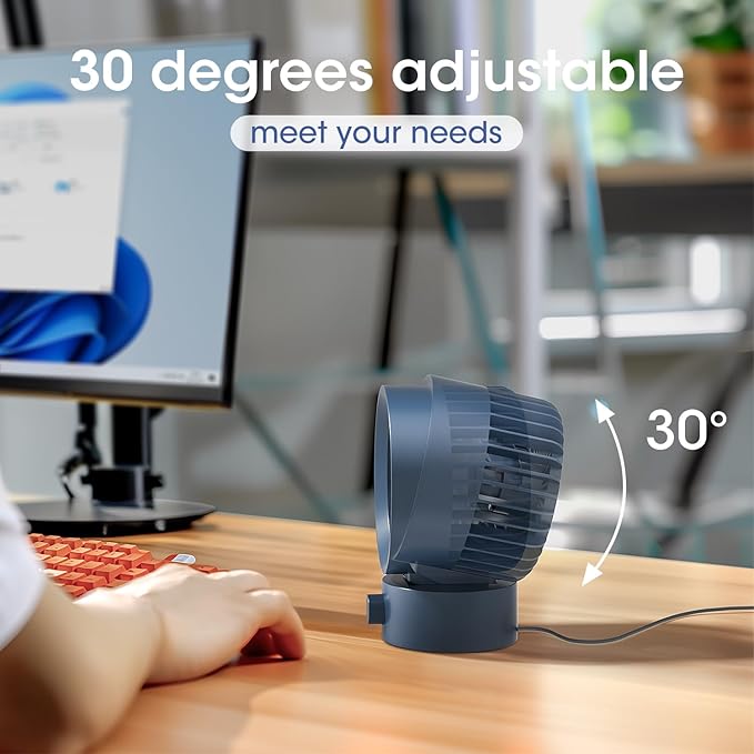 USB Desk Fan Small Quiet, Stepless Speed Flexible Adjust Mini Fans for Home Office Dorm Desktop, Portable Travel Fan Personal