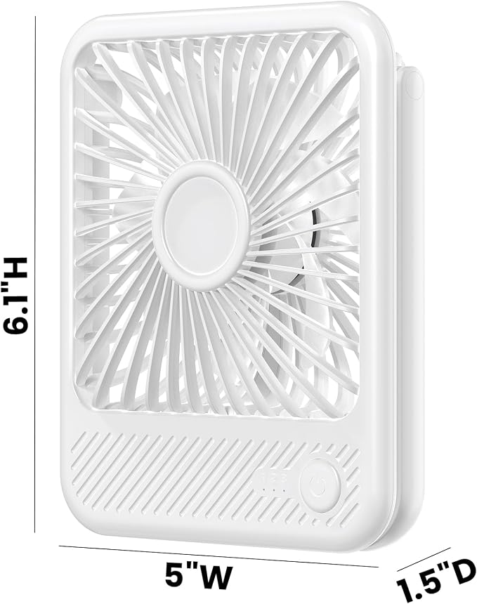 USB Desk Fan, Strong Wind Ultra Quiet Small Personal Fan with 180° Tilt Folding and 3 Speeds Adjustable, USB-C Corded Powered