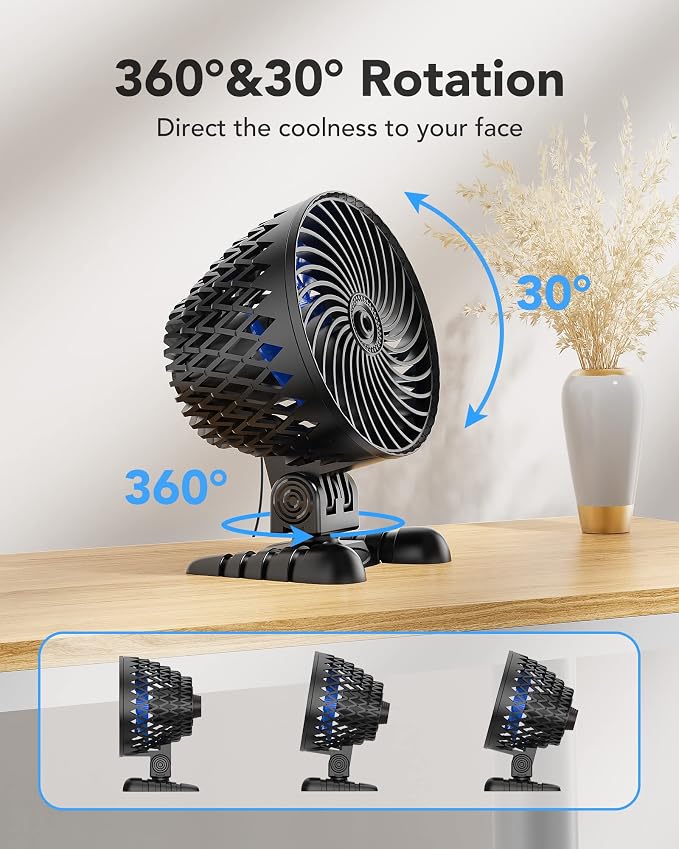 USB Desktop Small Fan, Stepless Speed Adjustment with Multiple Speed Levels, Portable Plug-in Personal Mini Fan,Quiet