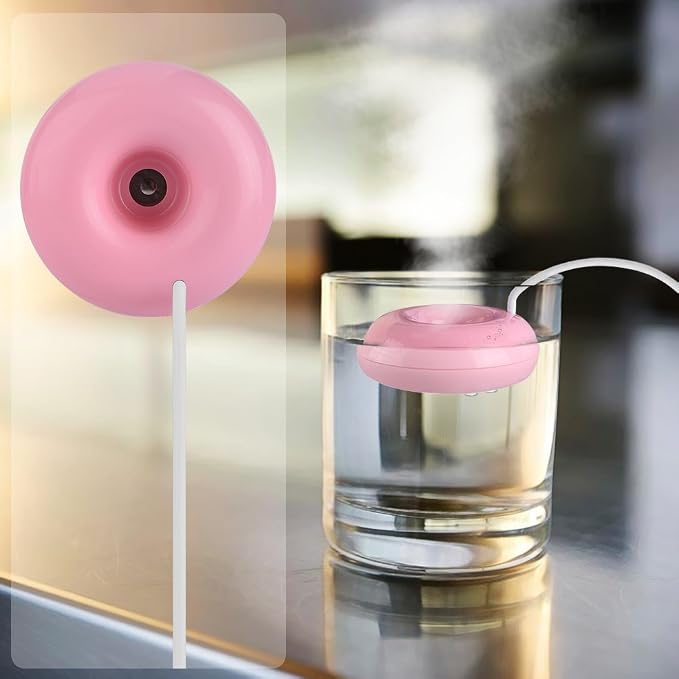 USB Donuts Humidifier Mini Cute Mist Humidifier Floating Water Air Fresher Diffuser for Home SPA Car Travel Use, alternate