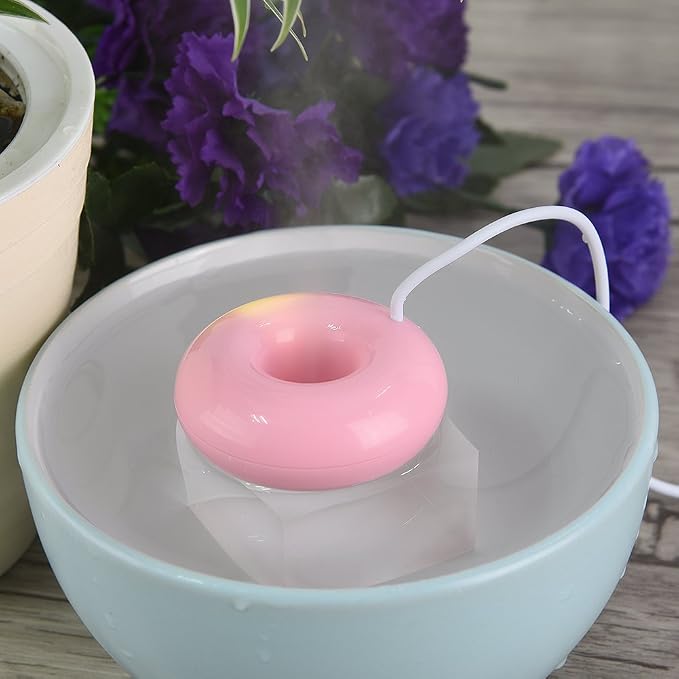 USB Donuts Humidifier Mini Cute Mist Humidifier Floating Water Air Fresher Diffuser for Home SPA Car Travel Use, alternate