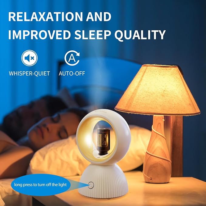 USB Essential Oil Diffuser – Waterless Aromatherapy Diffuser for Home, Office, Car & Travel, Compact & Portable, Variable