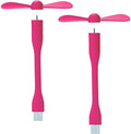 USB Flexible Fan, Mini Portable Cooling Fans USB Powered for Power Bank Laptop PC AC Charger - 2 Pack (Pink), product image