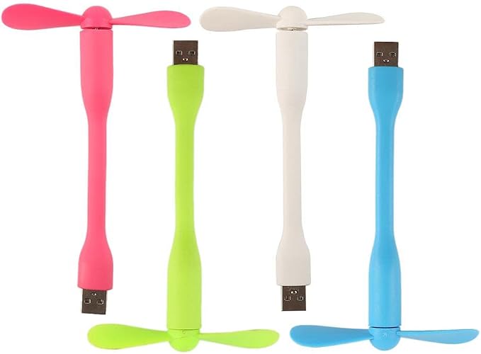 USB Flexible Fan, Mini Portable Cooling Fans USB Powered for Power Bank Laptop PC AC Charger - 2 Pack (Pink), alternate