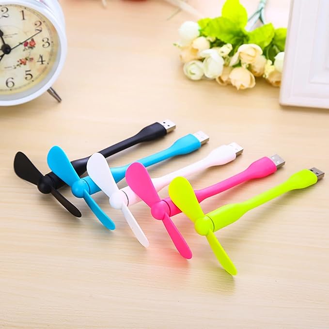 USB Flexible Fan, Mini Portable Cooling Fans USB Powered for Power Bank Laptop PC AC Charger - 2 Pack (Pink), alternate