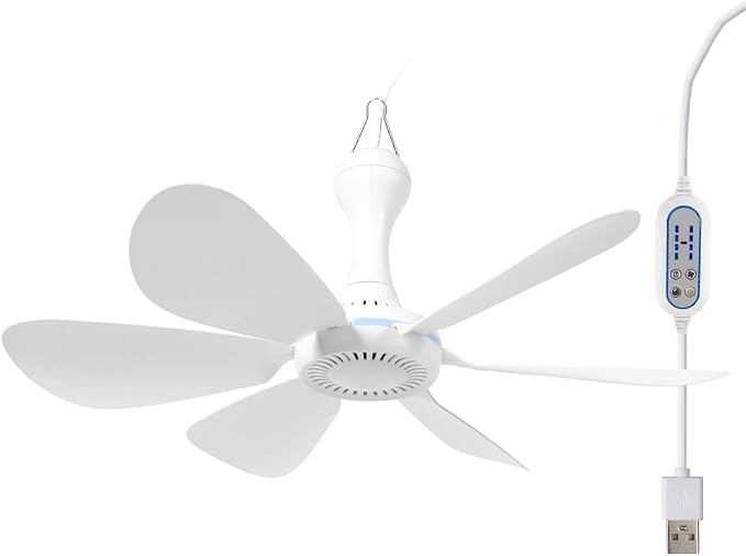 USB Mini Small Ceiling Fan quiet Camping Optional Emergency Portable Outdoor Hanging Gazebo Canopy Dorm Fans