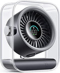 USB Rechargeable Desk Fan, Small Portable Table Fan with 100 Speeds Turbo Airflow, 90° Tilt Quiet Desktop Fan for Bedroom