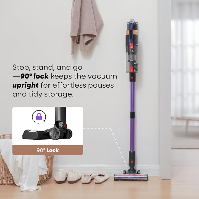 UV2 Cordless Vacuum Cleaner, 48000Pa/550W Vacuum Cleaners for Home, Lightweight Stick Vacuum with 65Mins Runtime