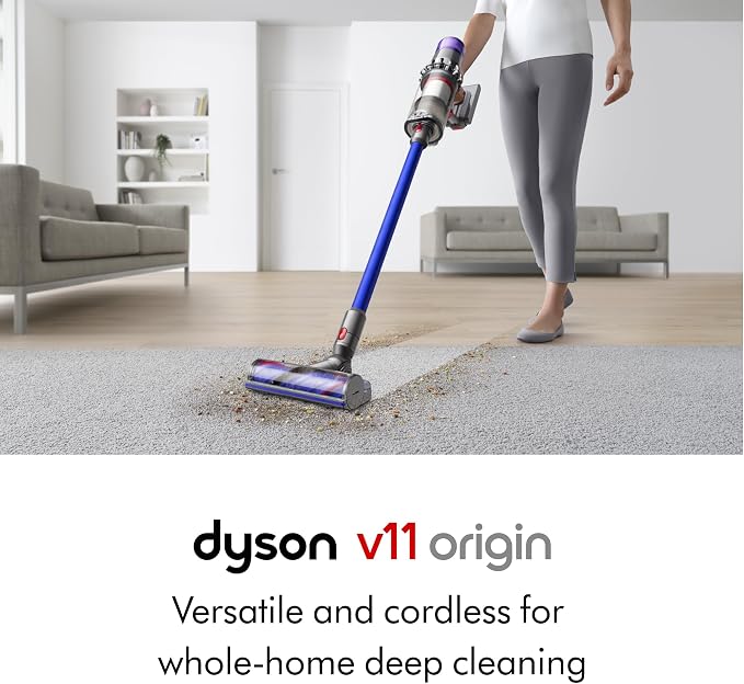 V11 Origin Cordless Vacuum, 185AW, 3 Power Modes, Up to 60 Minutes,2 Deep Cleans Hard Floors and Carpets, Detangles pet Hair