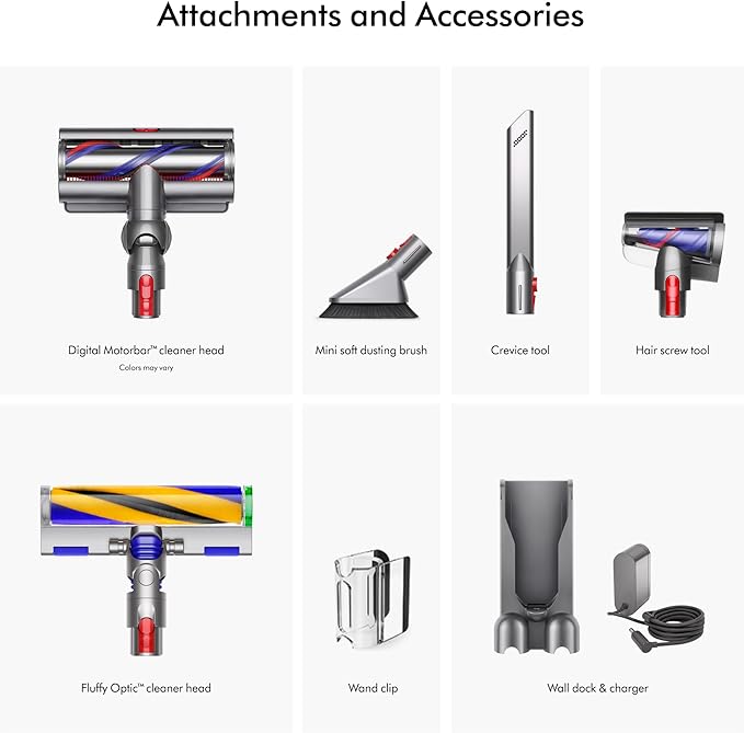 V15 Detect Plus Cordless Vacuum, Illumination Reveals dust, 240AW, 3 Power Modes, Up to 60 Minutes,2 Deep Cleans Hard Floors