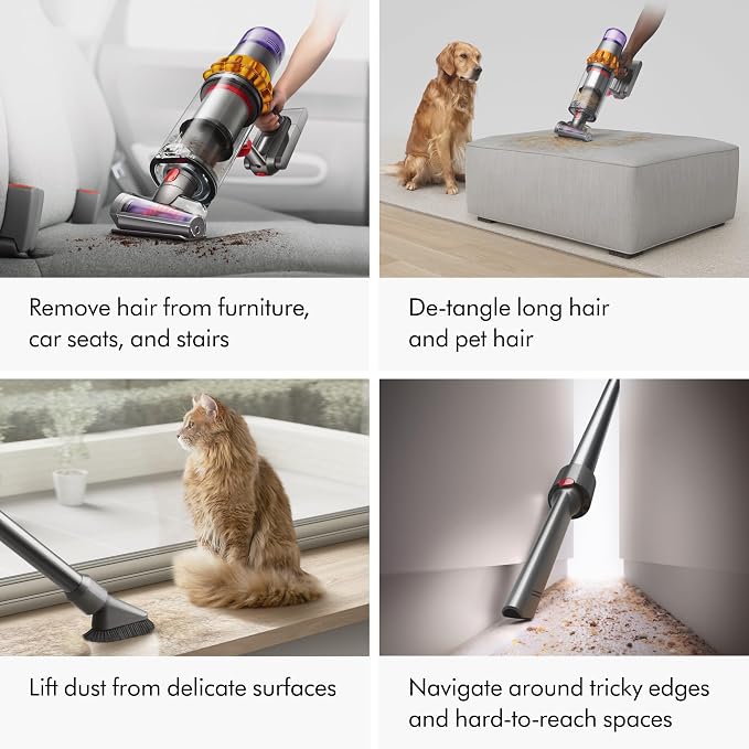 V15 Detect Plus Cordless Vacuum, Illumination Reveals dust, 240AW, 3 Power Modes, Up to 60 Minutes,2 Deep Cleans Hard Floors