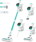 V500 Cordless Vacuum Cleaner for Home, 40000Pa/450W Stick Vacuum with LED Touch Screen, Charging Wall Dock, Anti-Tangle