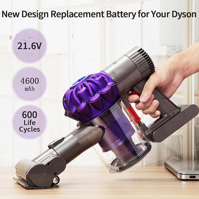 V6 Battery Replacement 3000mAh 21.6v Li-ion Battery for V6 DC59 DC58 DC61 DC62 DC72 DC74 Handheld Vacuum Cleaner Batteries